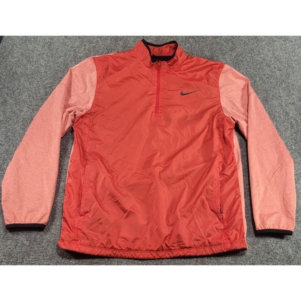NIKE GOLF Men's Shield Jacket Windproof Lightweight Full Zip Size Medium Red